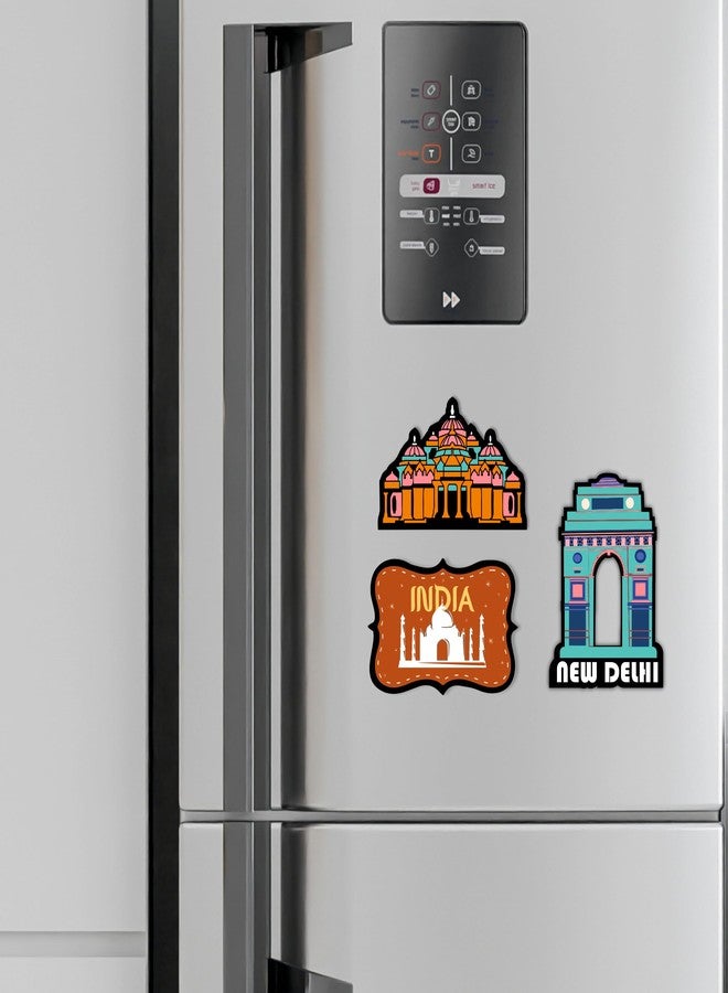 Giftplease India Gate Delhi Fridge Magnets- Set of 3 | Travel Souvenir | Refrigerator Magnet | Gifts | Decorative Items for Kitchen Fridge Magnets Set | Multicolor (FM_35) - Image 4